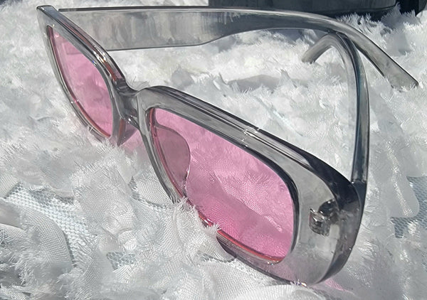 I-C PINK! Grey, Pink Acrylic Tinted Sunglasses