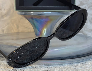 Crazy Cool BLACK! Small Oval Fashion Sunglasses