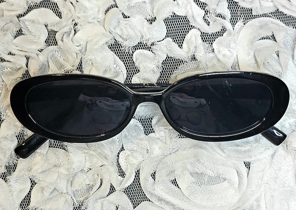 Crazy Cool BLACK! Small Oval Fashion Sunglasses