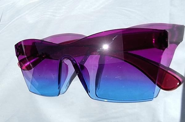 OMBRE Don't Hurt Me! UNISEX! Purple & Blue Rimfree Sunglasses