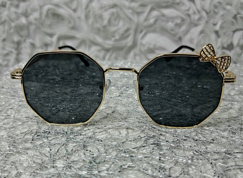 Bow Princess! Gold Metal Frame Sunglasses