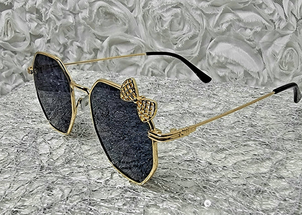 Bow Princess! Gold Metal Frame Sunglasses