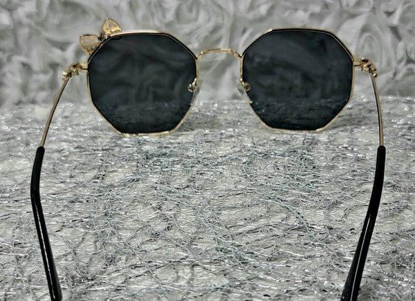 Bow Princess! Gold Metal Frame Sunglasses