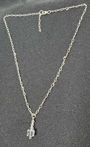 Cubik Royal! Sterling Silver with Clear Crystal Necklace