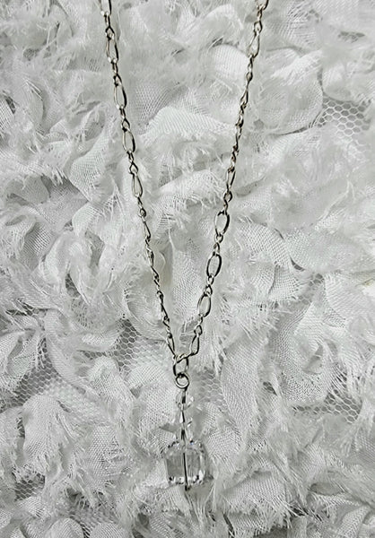 Cubik Royal! Sterling Silver with Clear Crystal Necklace