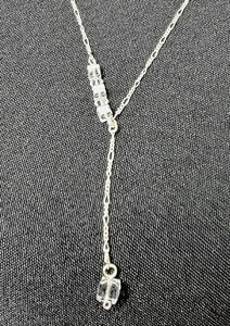 Missing Pieces! Sterling Silver with Clear Crystal Necklace 20"+