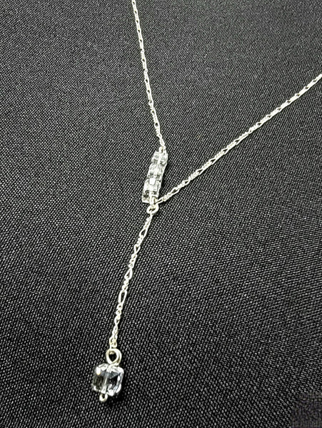 Missing Pieces! Sterling Silver with Clear Crystal Necklace 20"+