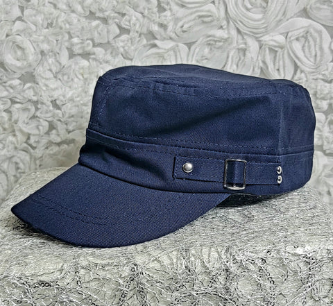 Sporty2 Cap! Blue Military Style Buckle Hat