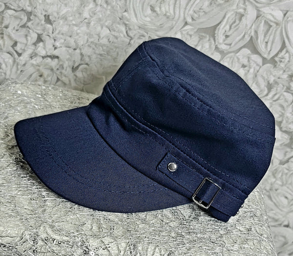 Sporty2 Cap! Blue Military Style Buckle Hat