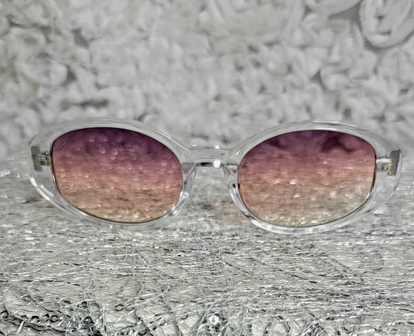 Hint of PINK! Clear Frame Ombre Fashion Glasses