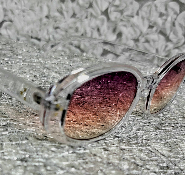 Hint of PINK! Clear Frame Ombre Fashion Glasses