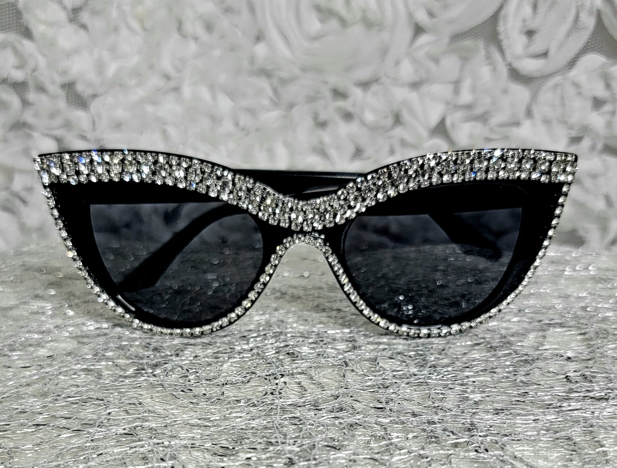 BrightN BLACK! Cat Eye Style w/Rhinestone Frame Glasses