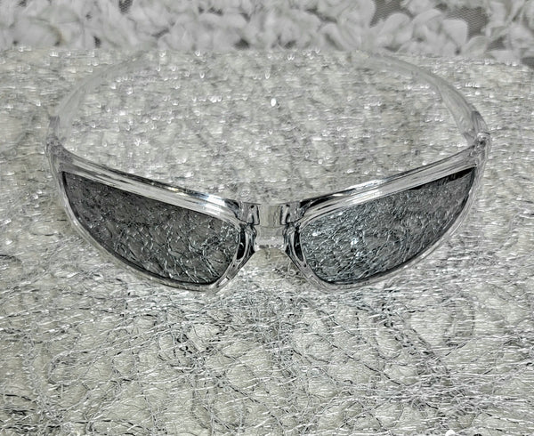 SILVER Rizer! UNISEX! Silver & Clear Two-Tone Party Glasses