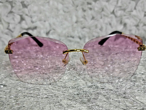 PINK N FAB! Classic Pink Tinted Lens Rim-free Glasses