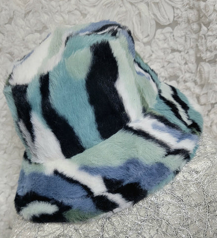 Bucket MaDnEsS Multi Blue-Grey! Soft & Plush Bucket Hat