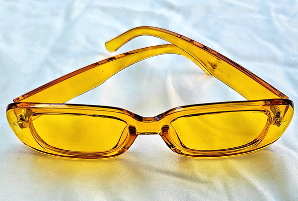 YELLOW Sunburst! Yellow Acrylic Tinted Fashion Sunglasses