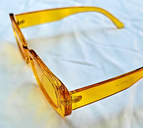 YELLOW Sunburst! Yellow Acrylic Tinted Fashion Sunglasses