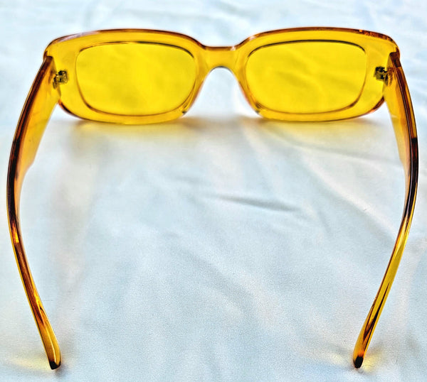 YELLOW Sunburst! Yellow Acrylic Tinted Fashion Sunglasses